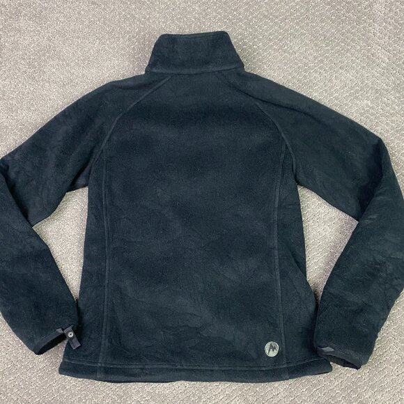 Marmot Jacket Women's Small Black PolarTec Fleece Full Zip Mock Neck Outdoors - Picture 4 of 10